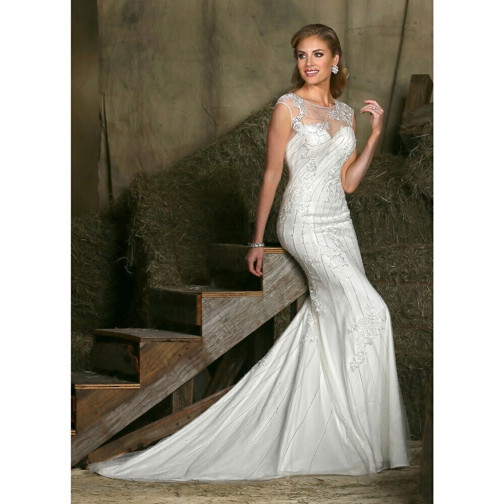 Da Vinci Lace Fit and Flare Bridal Wedding Dress 50324